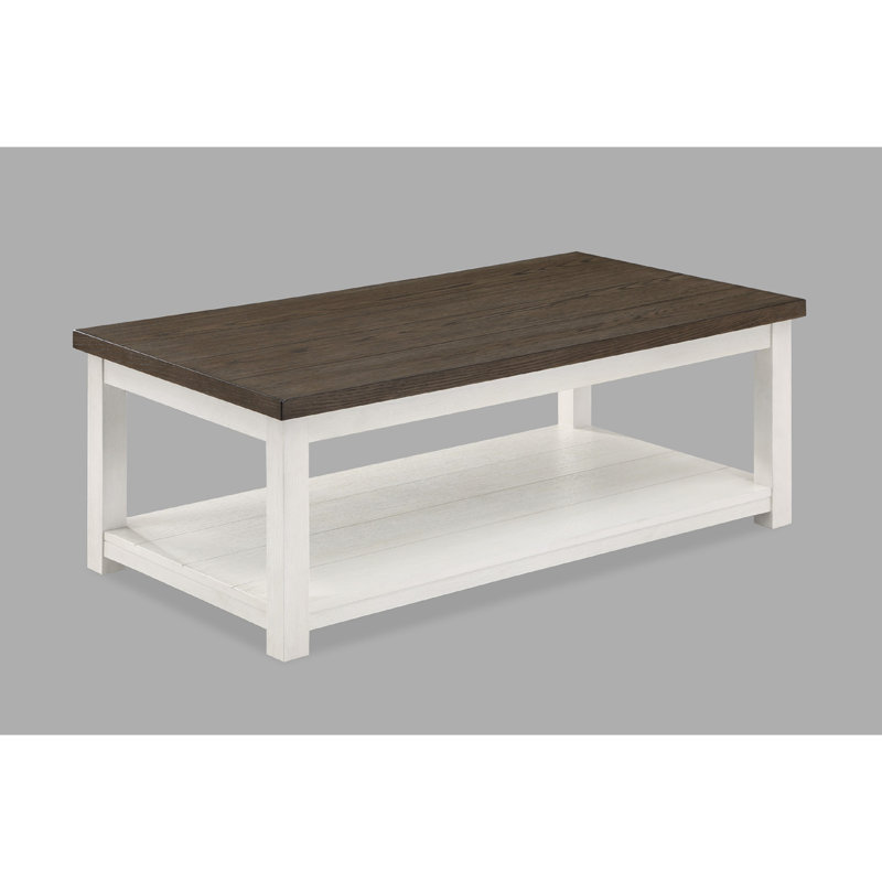 Table basse contemporaine contemporaine brun et blanc avec, pour salon et table