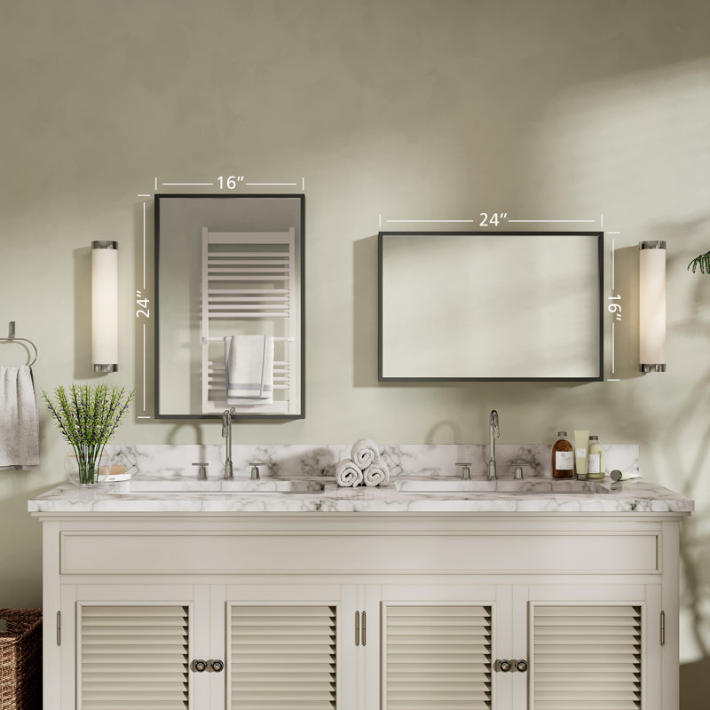 Miroir de salle de bain mural, 24 po x 16 po