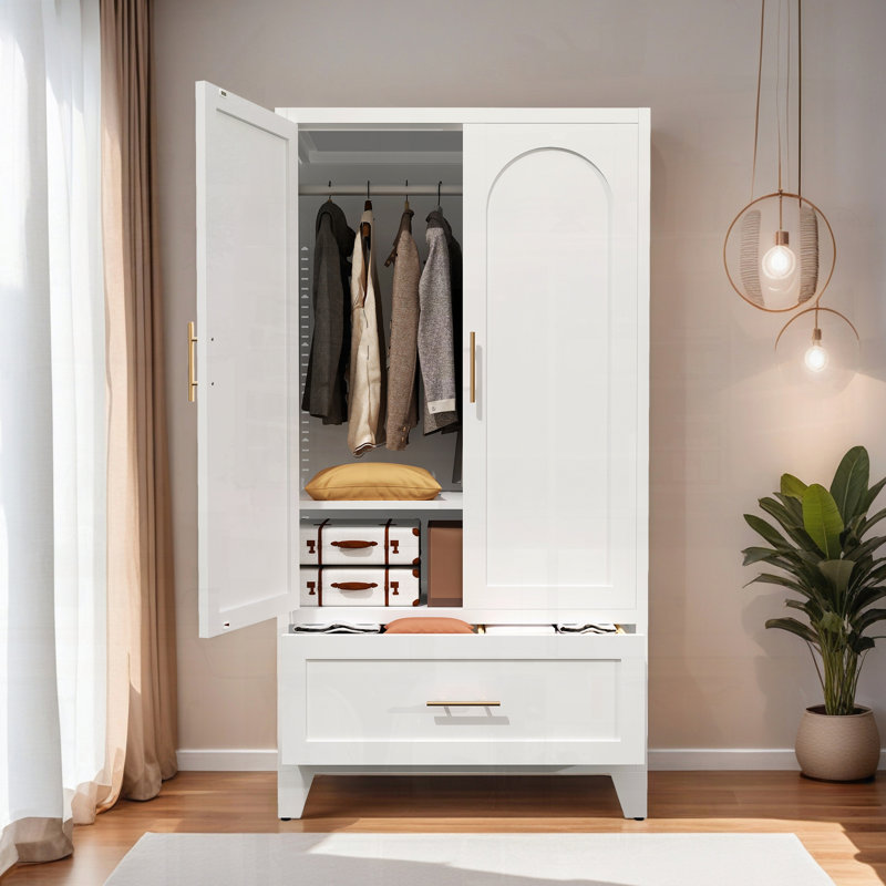 Armoire à tringle en métal, Blanc