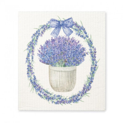 Lavender Wreath Dishcloth