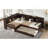 L-Shaped Platform Bed With Trundle, Solid Wood Platform Bed With Storage Drawers And Shelves, No Spring Box Needed-1807210444