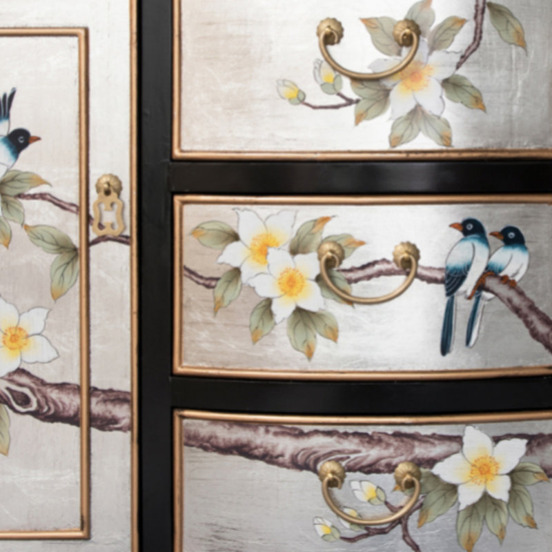 Vintage Painted Storage Cabinet Accent Cabinet