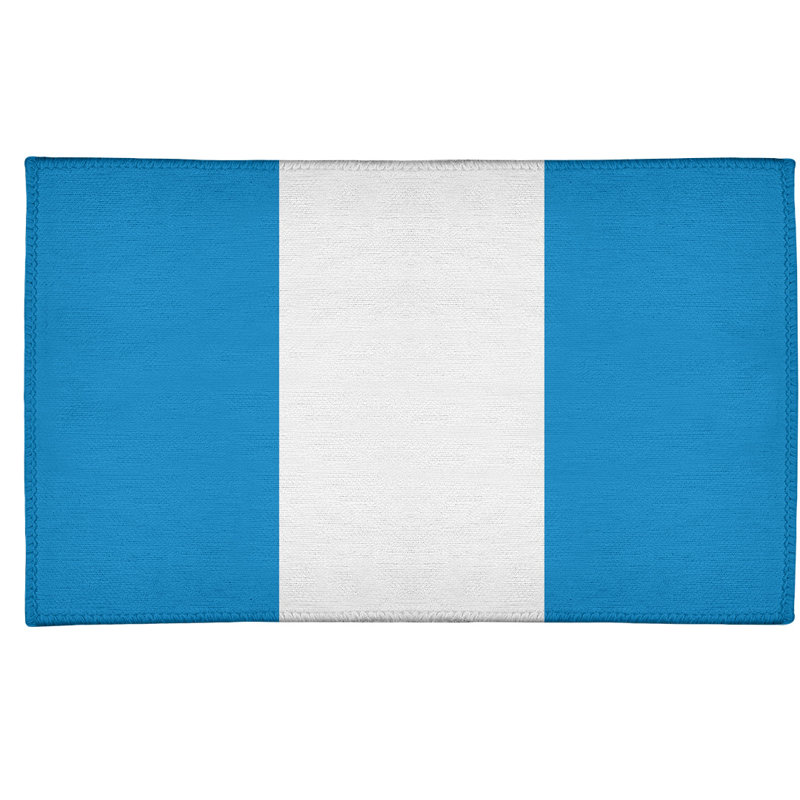 Tapis à rayures en poly-bleu de caroline de football, Rectangle 2 pi x 3 pi