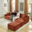 115" Wide Modular Compression Corduroy Sectional No Assembly-816380425
