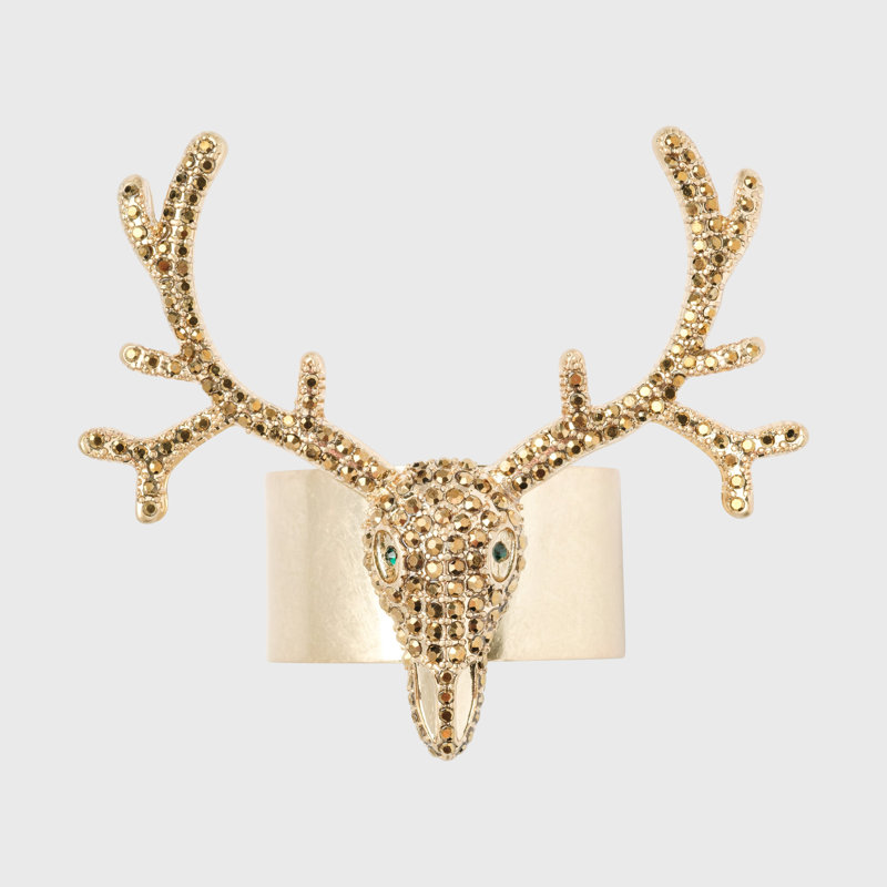 Antler Napkin Rings, Worn Gold
