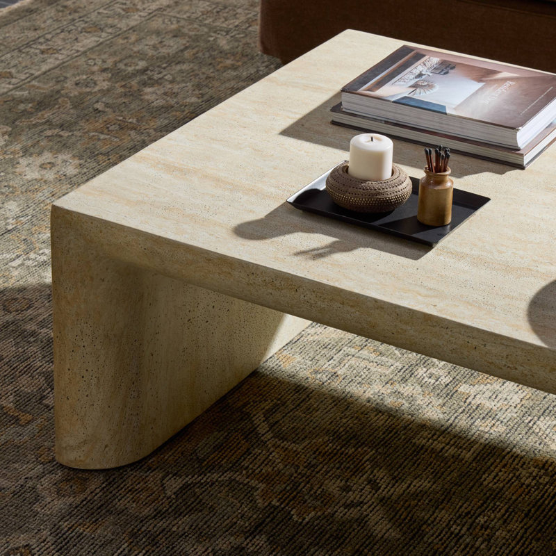 Brad Coffee Table-Faux Travertine