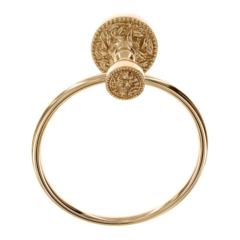 San Michele Towel Ring, Polished Gold