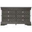 Meuble de chambre noir - faux cristaux et détails argentés G6702-d Commode 16,47 po Largeur avec points forts