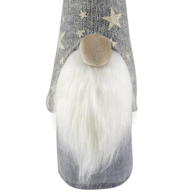 Figurine de Noël gnome avec chapeau tricoté en forme d'étoile - 17 po