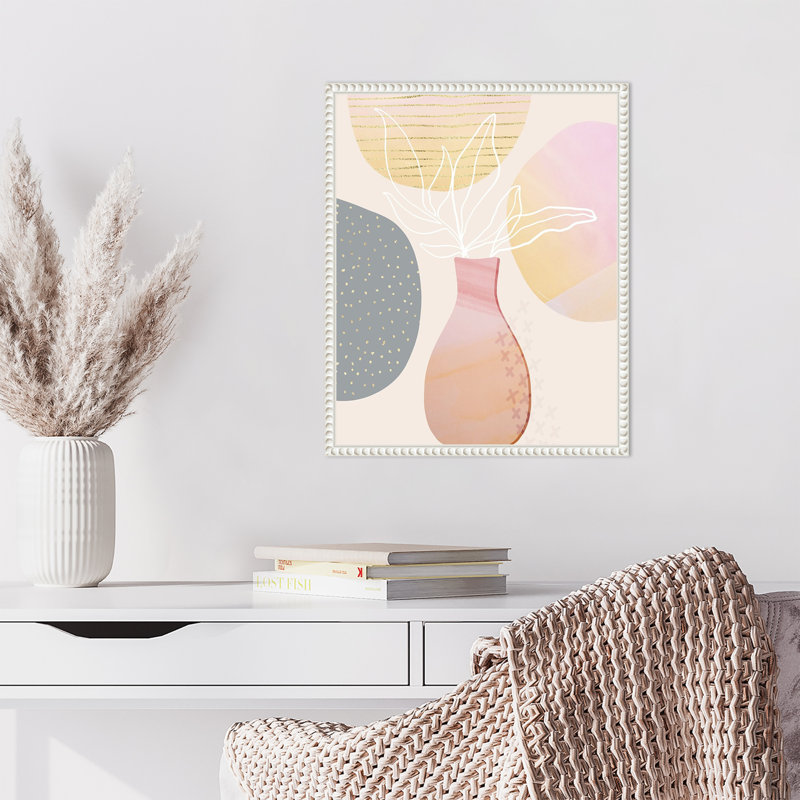 «Mid Century Floral I» par Andrea Haase, reproduction d'art sur toile encadrée, H 16 po x l 19,6 po