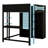 Modern Loft Bed with Integrated Desk and Open Wardrobe Storage-208471761