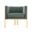 Chaise longue en velours gris Paramount-1002038797
