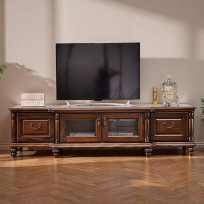 American Retro Style Walnut Wood TV Stand
