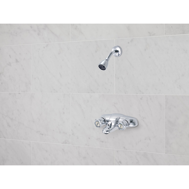 Pressure-Balanced Tub and Shower Faucet with Rough-in Valve and Monitor