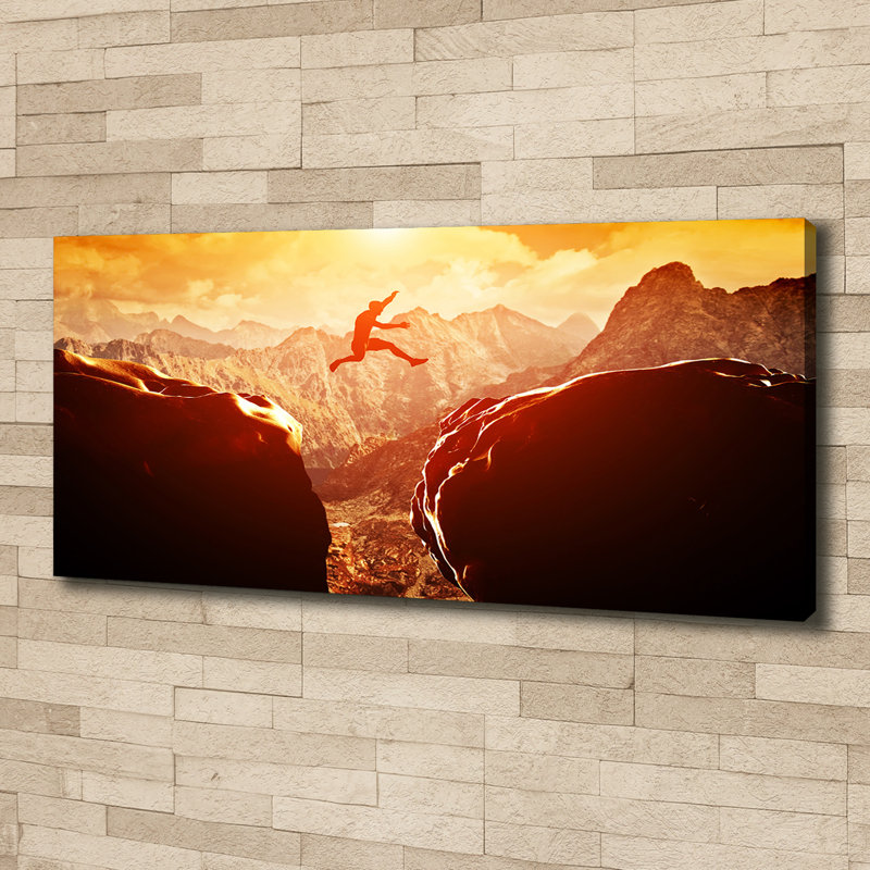 Jump Over The Precipice - Wrapped Canvas Print