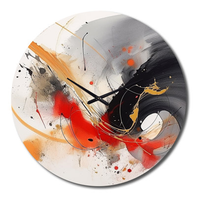 Horloge murale noire et rouge