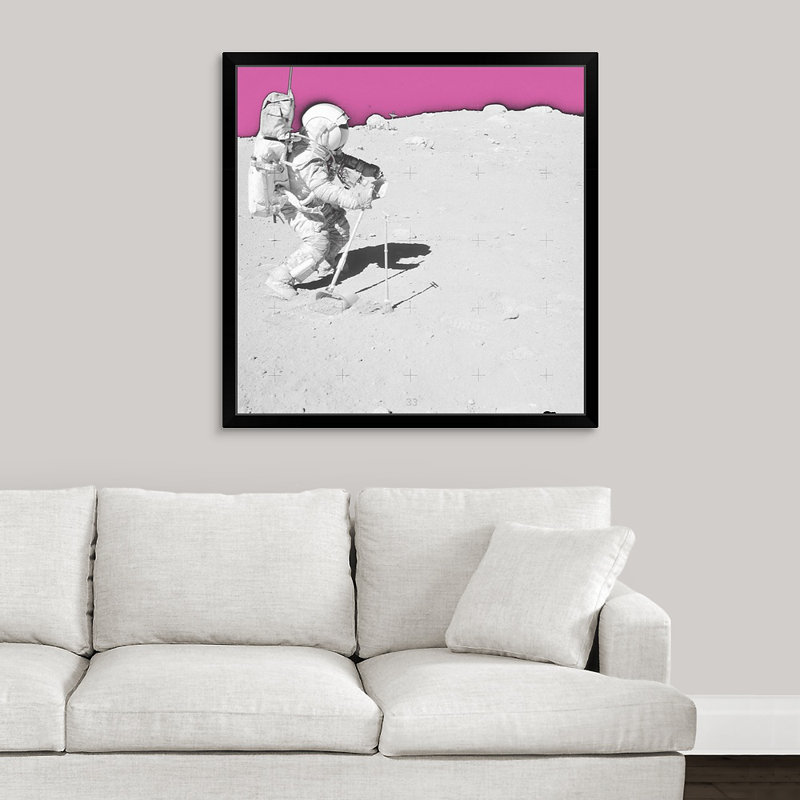 « spaces ii », reproduction d’art encadrée novogratz, Cadre noir, H 23 po x l 23 po x P 1 po