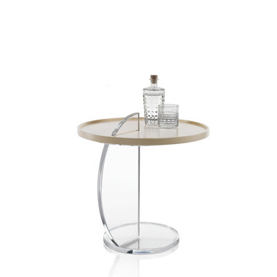 Cesaire Abstract Round Tray Top Side Table