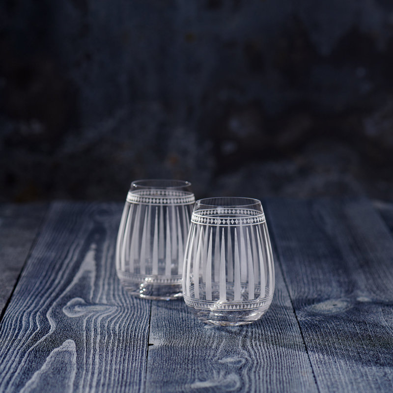 Marrakech Crystal Stemless Wine Glass