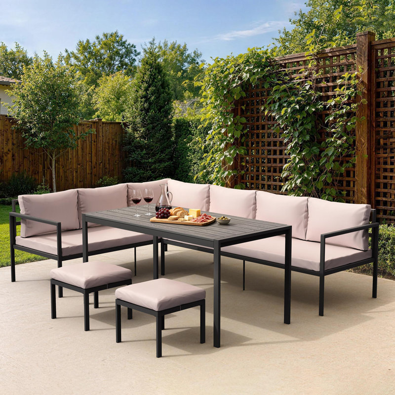 Aruba 7 - Person Patio Dining Set with Rectangular Table