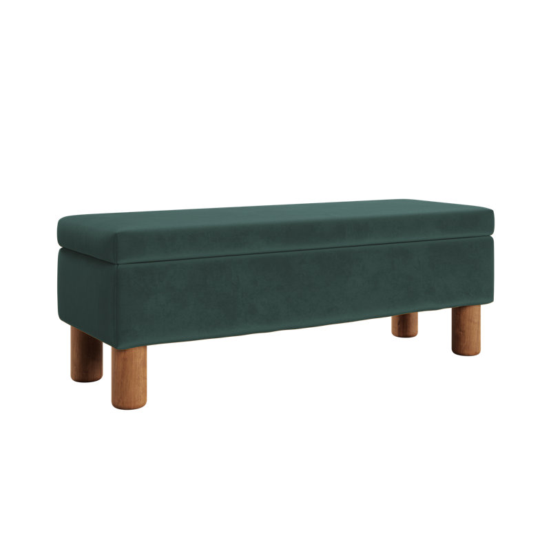 Essential Storage Bench, Cylinder, Moss Recycled Velvet