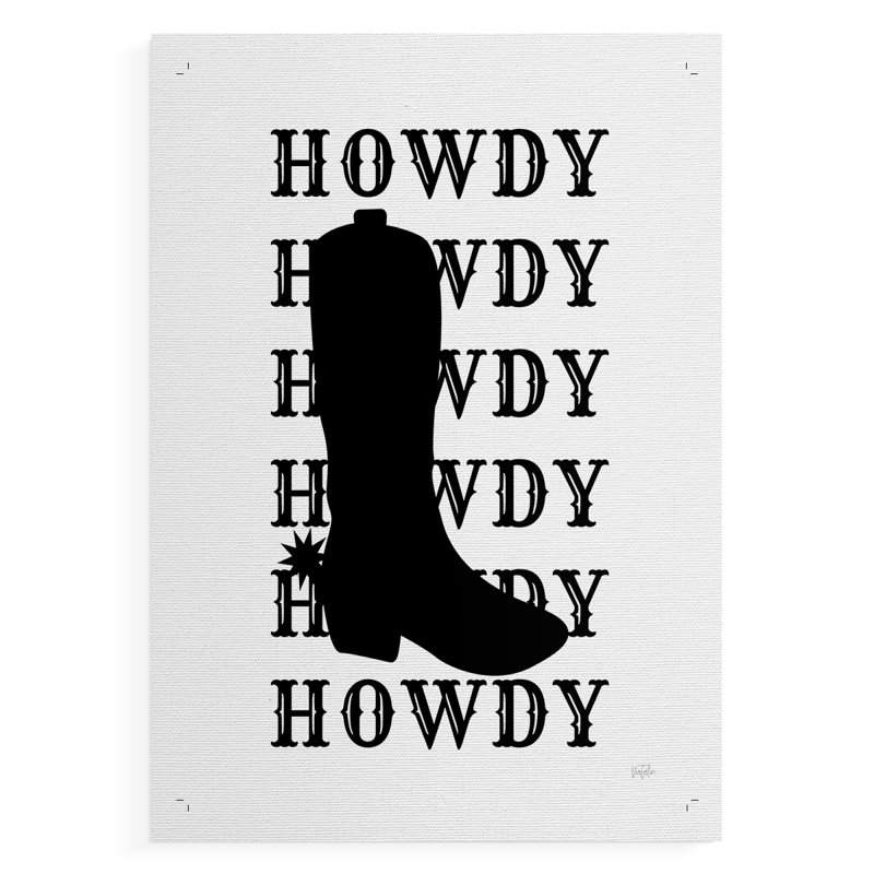 Howdy - Impression sur toile seulement - NON-CADRE, H 18 po x l 12 po