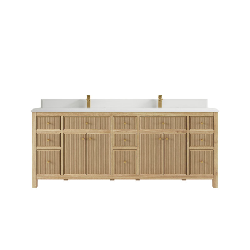 Ensemble de meuble-lavabo double 84 po, Blanc