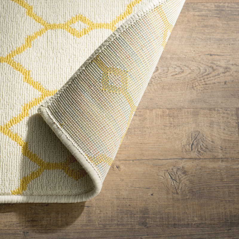 Yepez Yellow/Beige Rug, Rectangle 7'10" x 10'10"