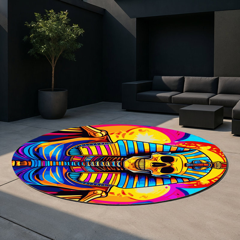 Tapis intérieur et extérieur surréel, Round 5'