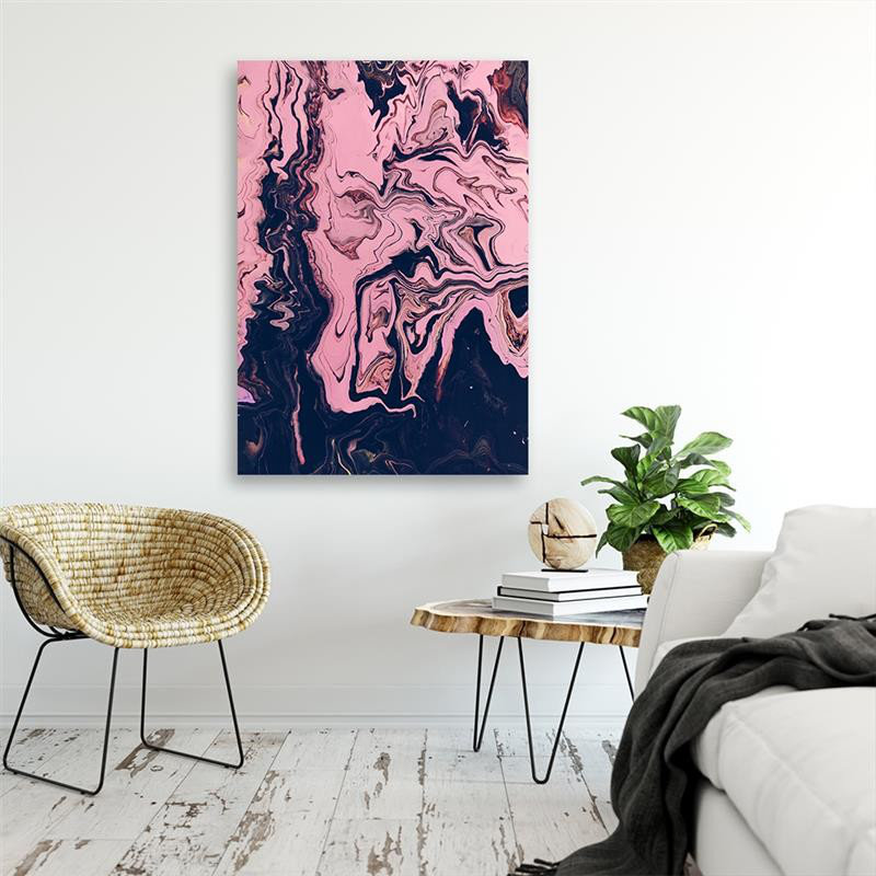 Abstract Painting In Pink - No Frame Print on Canvas, 90cm H x 60cm W