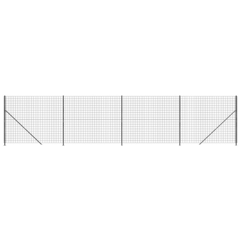 Ashlon Metal Wire/Mesh Fence, 140cm H x 2500cm W x 7.5cm D, 13, Anthracite