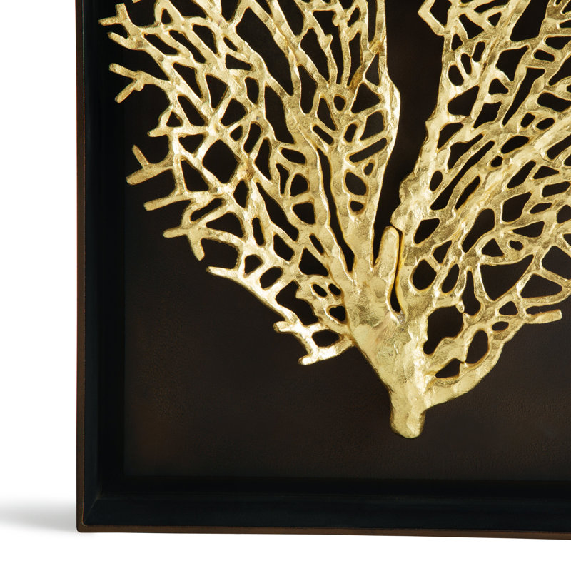 Fan Coral Shadow Box, Gold