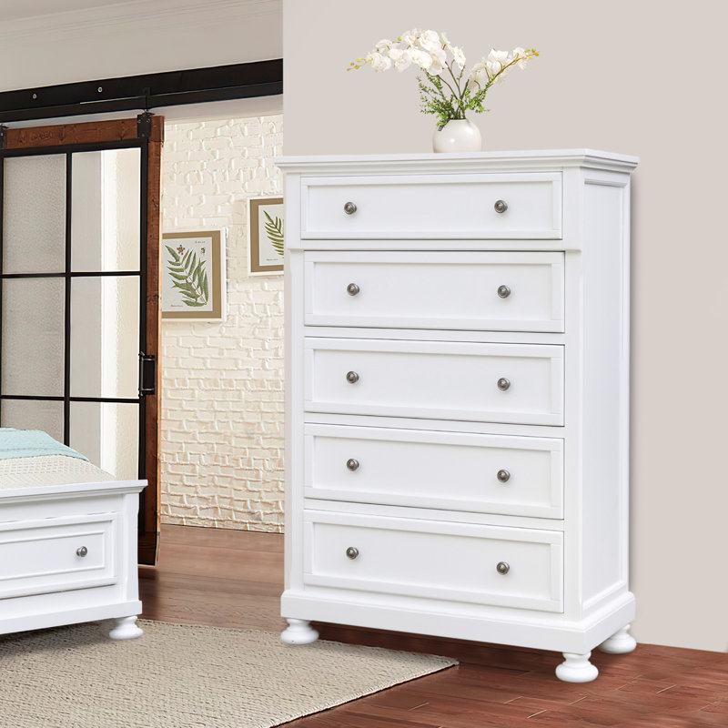 Lavenia 5 Drawer Chest, White