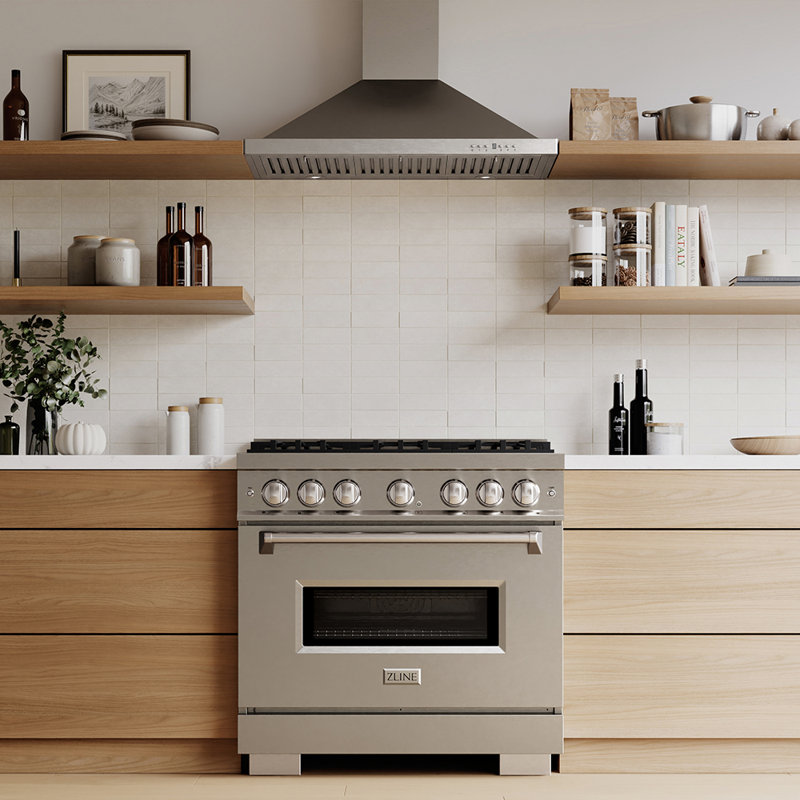 ZLINE 36 in. Classic Dual Fuel Range with 6 Burner DuoPro Cooktop and Electric Convection Oven, Stainless Steel