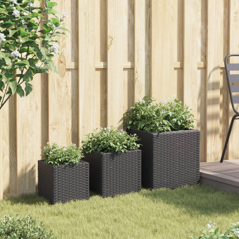 Andreita Metal Elevated Planter, Black