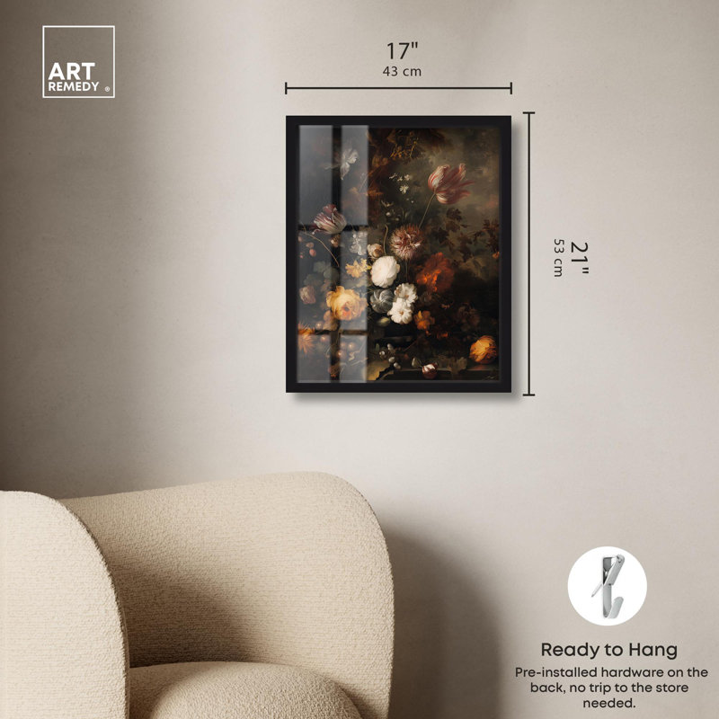 Décoration murale gothique Shadowed Petal Secrets II Shadowbox par Art Remedy, Noir, H 21 po x l 17 po