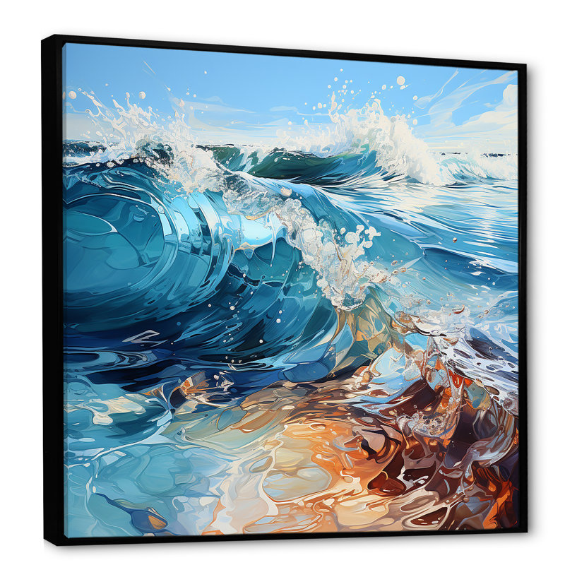 «Ocean Charm Vivid», impression sur toile, Cadre flottant noir, H 30 po x l 30 po x P 1 po
