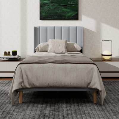 Upholstered Platform Bed Frame With Wingback