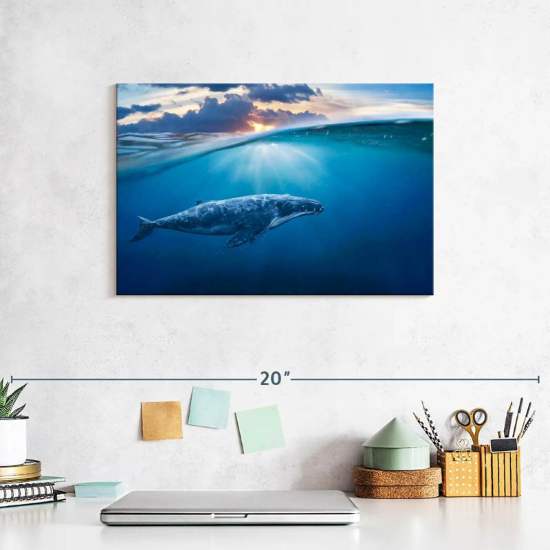 Brampt Blue Ocean Whale, 8" H x 12" W