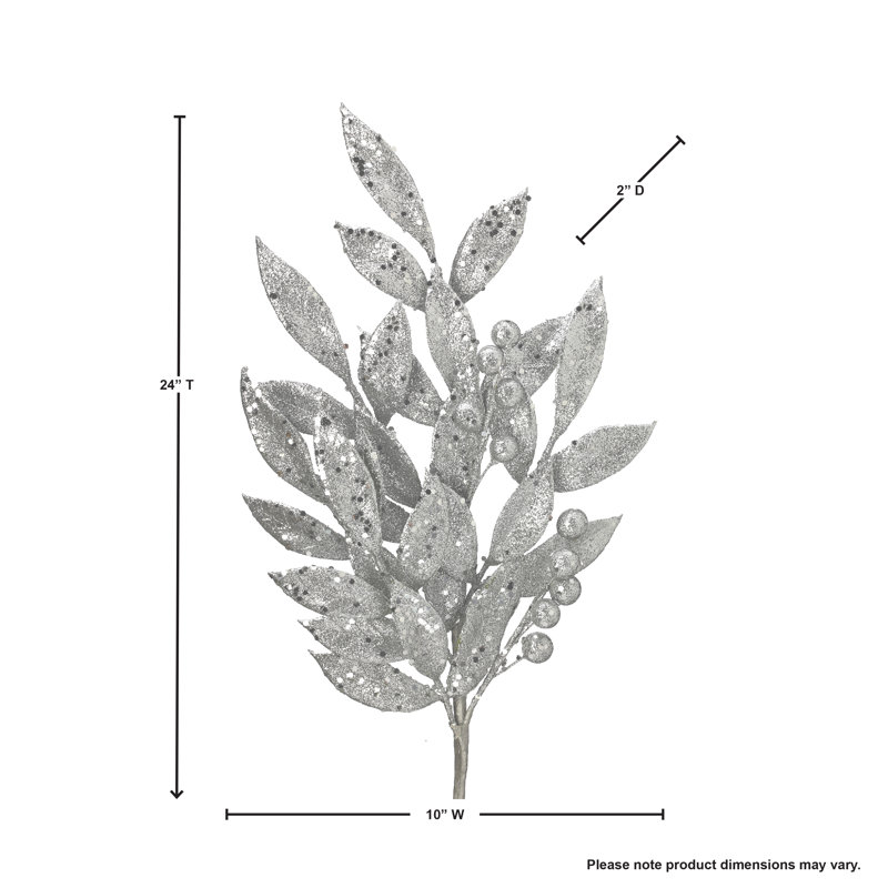 Ensemble de 3 branches artificielles, Argent