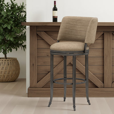 Ensemble de 2 tabourets de bar pivotants en similicuir Conwell