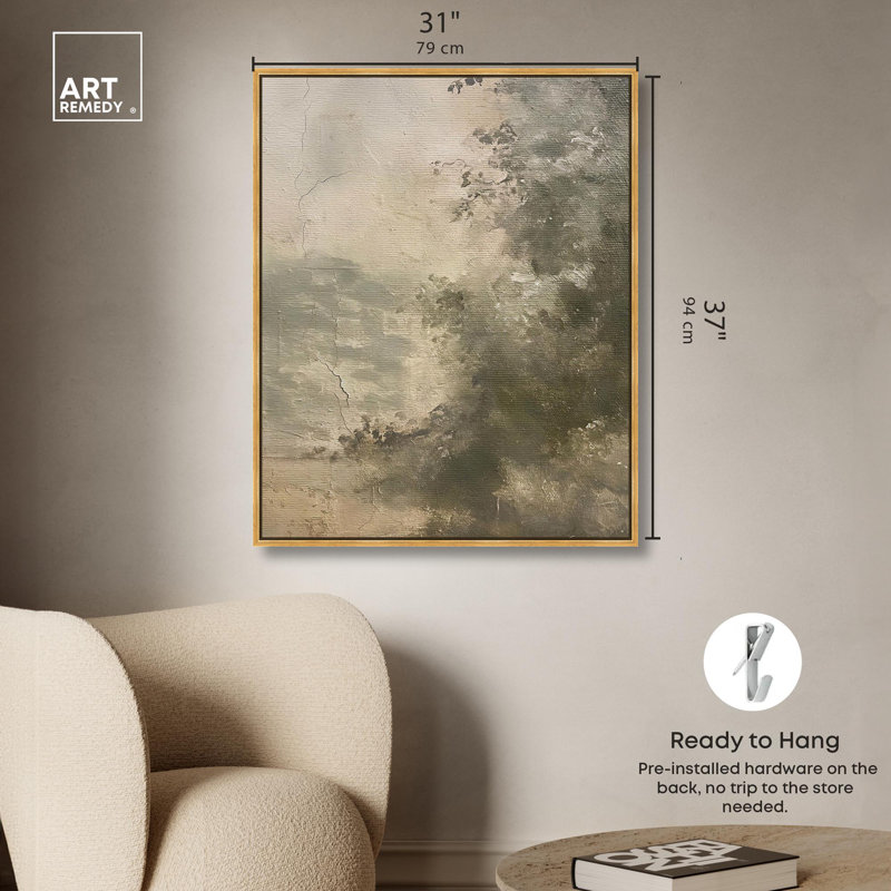 Impression sur toile «Impressionnisme perdu» par Art Remedy, H 37 po x l 31 po, Cadre flottant doré
