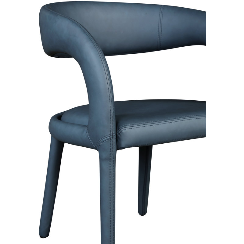 Chaise en similicuir Sylvester, Cuir végétalien bleu marine