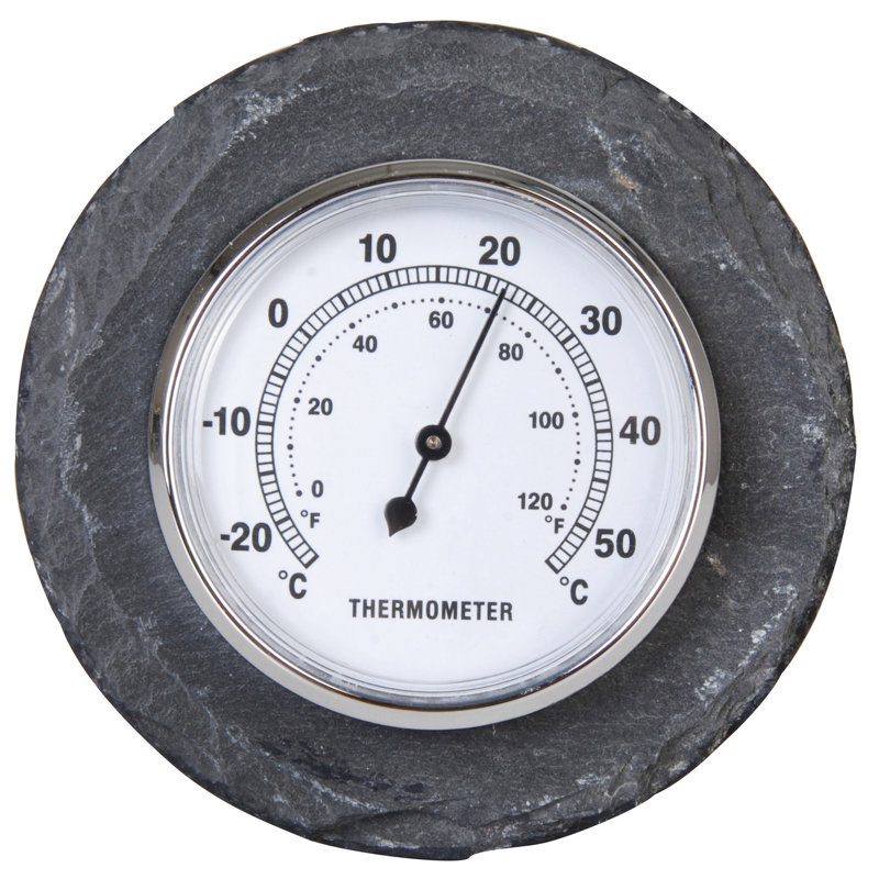 Thermomètre rond ardoise