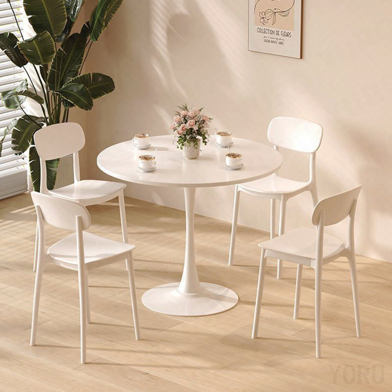 Table de salle à manger / café ronde 31,5 po - multi-usages, forme ovale / ronde - blanc