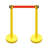 36" Retractable Belt Queue Safety Stanchion Barrier (2 Posts w/78" Red Belt)-61913593