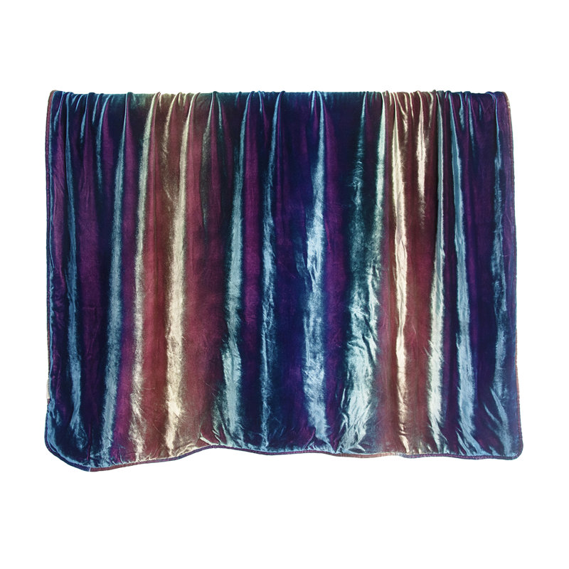 Ombre Velvet Throw, Peacock, 52" W x 74" L