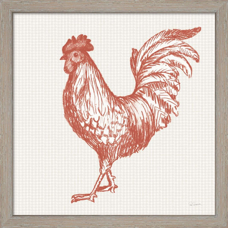 Ensemble de 2 reproductions encadrées Cottage Rooster B par -