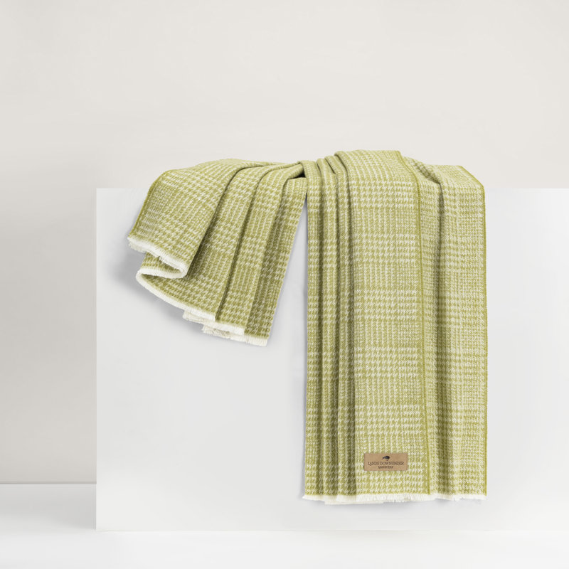 Sutton Plaid Throw,  Lemongrass Houndstooth