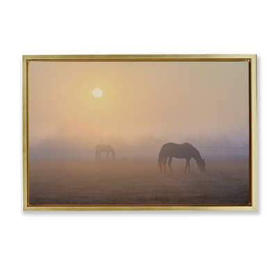 «Misty Sunlit Horses Floater» par Marty Hulsebos